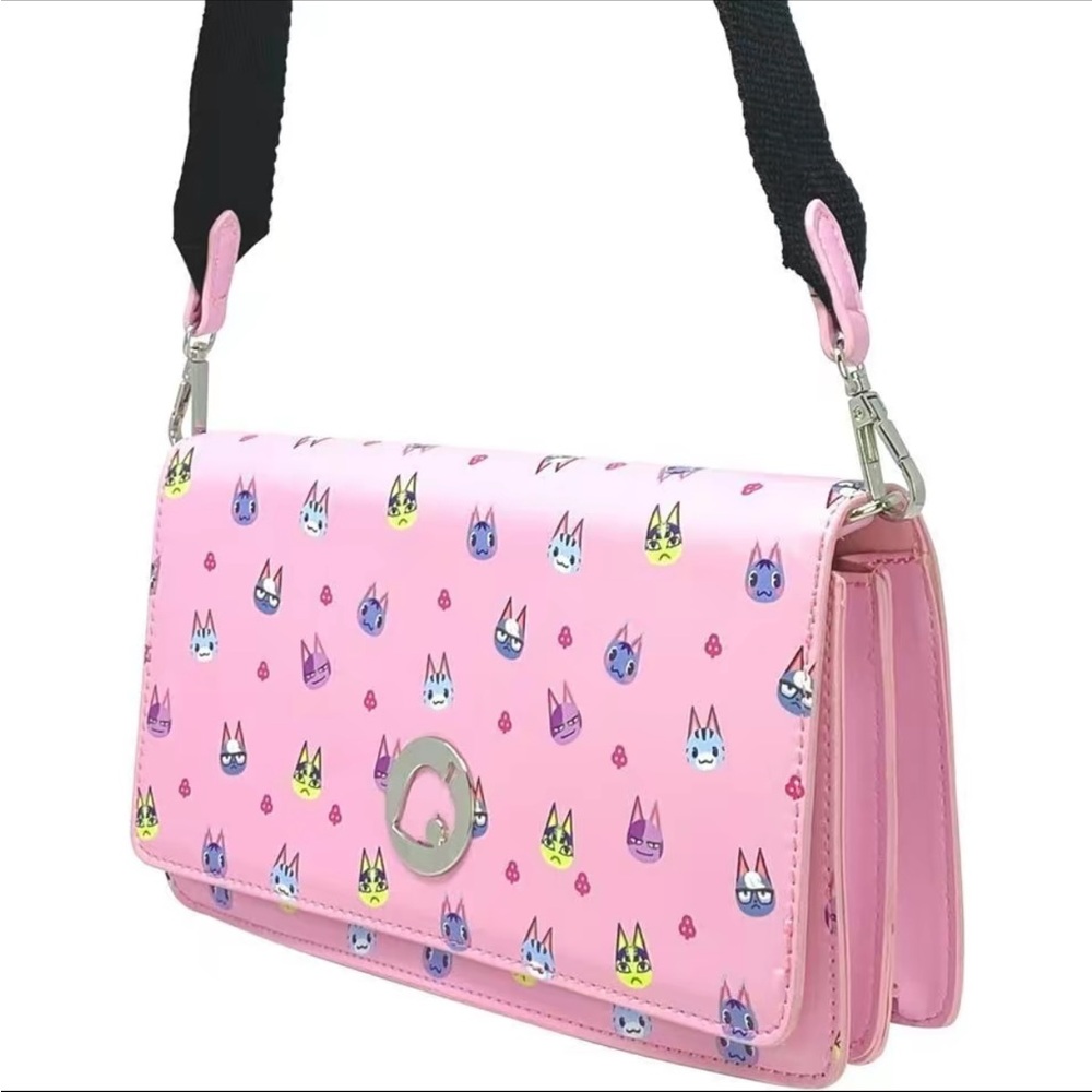 NWT Animal Crossing Pink Cats Meow Nintendo Switch Carrying Case Crossbody Bag - Picture 8 of 8